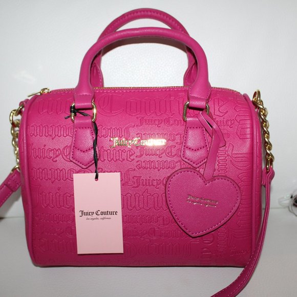 JUICY COUTURE Purse Speedy Satchel Bag - Pink Taffy Deboss Logo